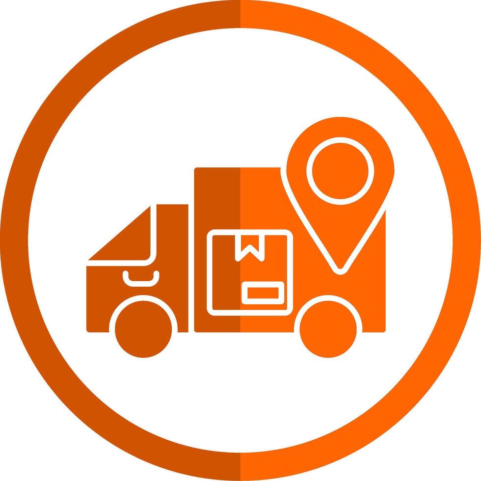 Delivery Status Glyph Orange Circle Icon vector