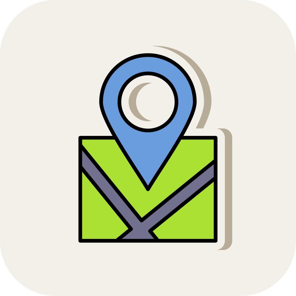 Location Line Filled White Shadow Icon vector