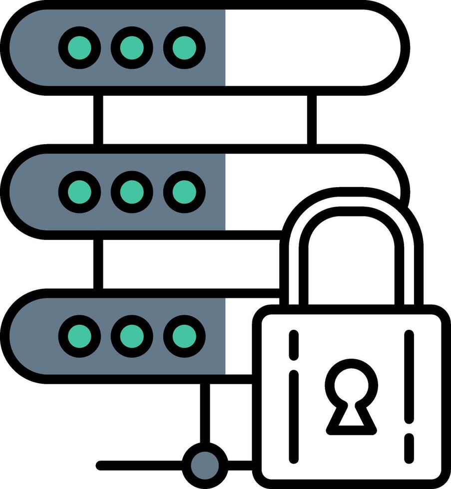 Data Protection Filled Half Cut Icon vector