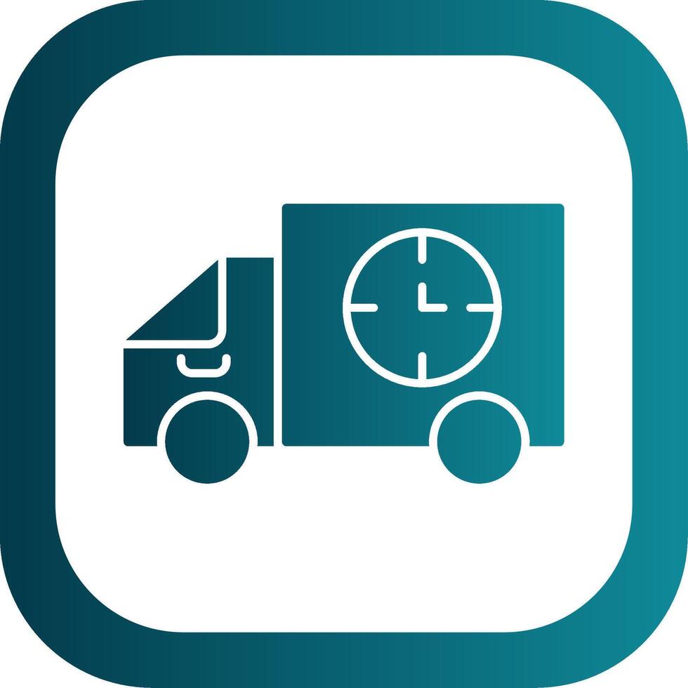 Shipping Time Glyph Gradient Round Corner Icon vector