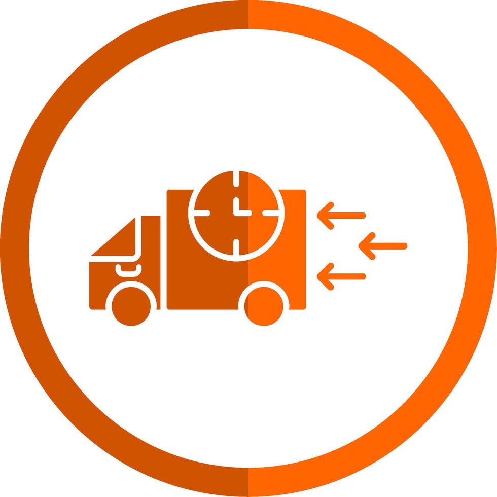 Fast Delivery Glyph Orange Circle Icon vector