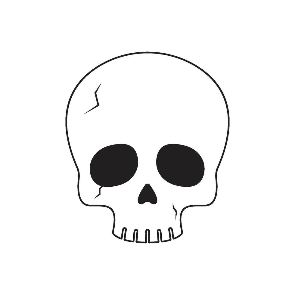 skeleton head icon vector