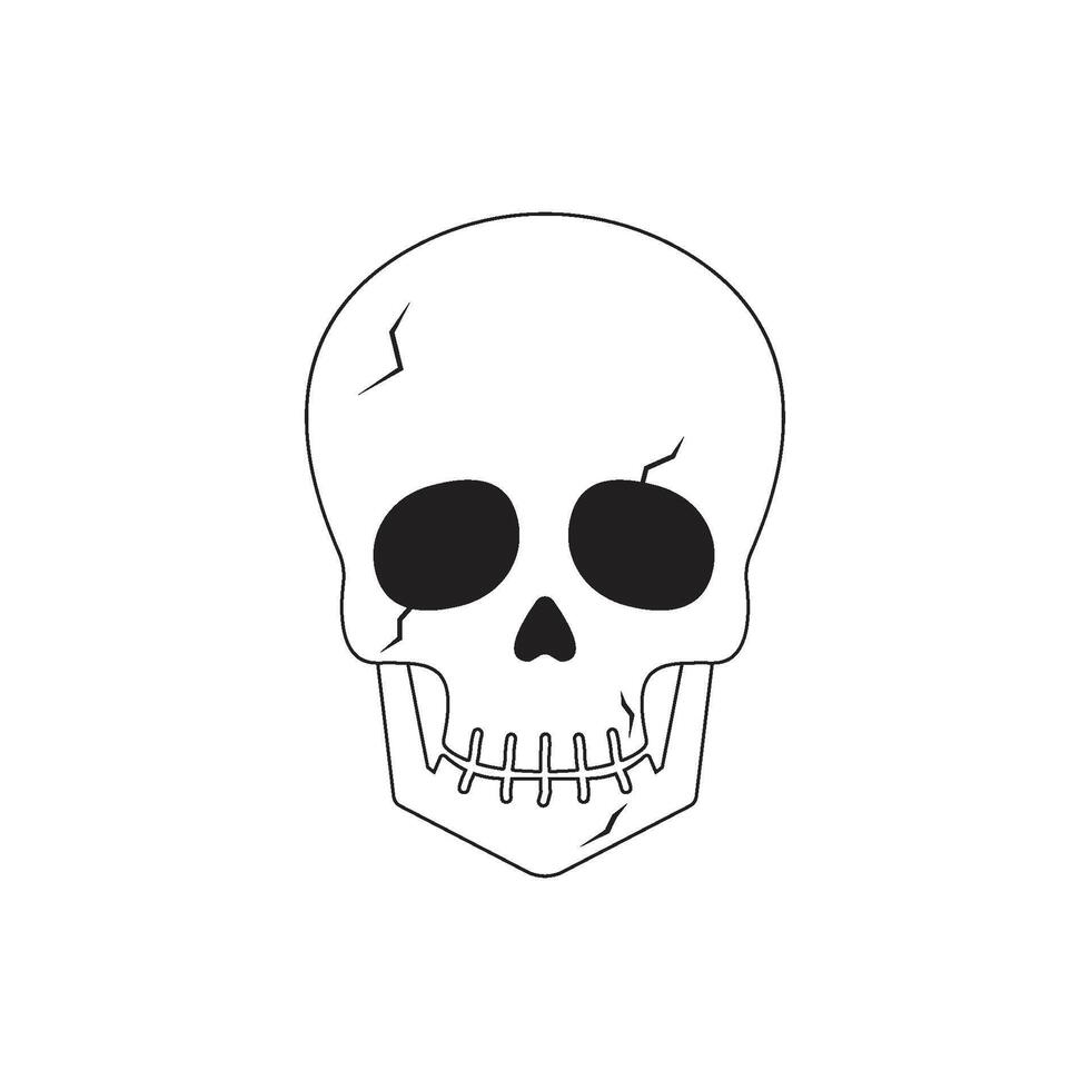 skeleton head icon vector