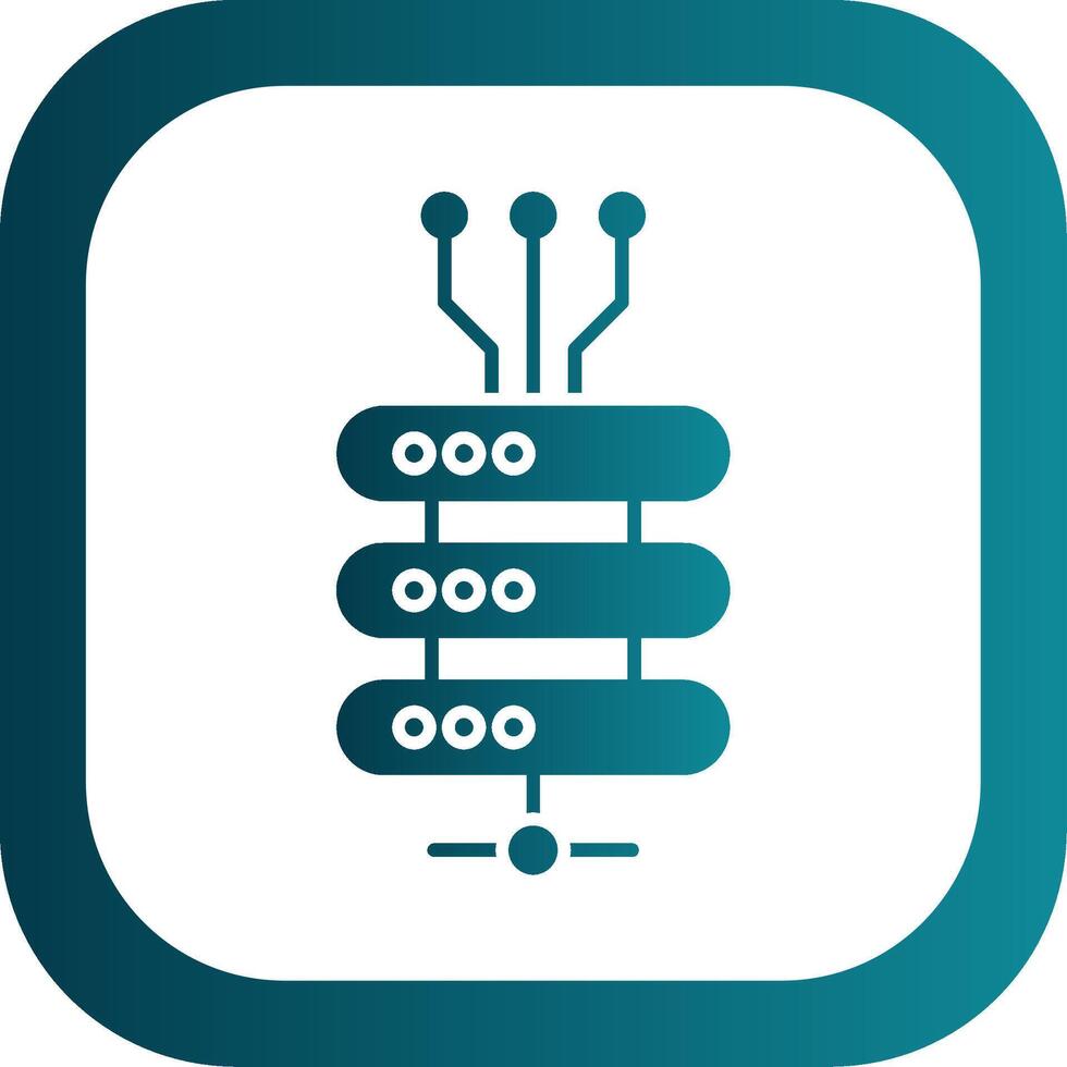 Data Network Glyph Gradient Round Corner Icon vector