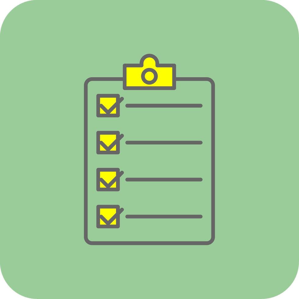 Checklist Filled Yellow Icon vector