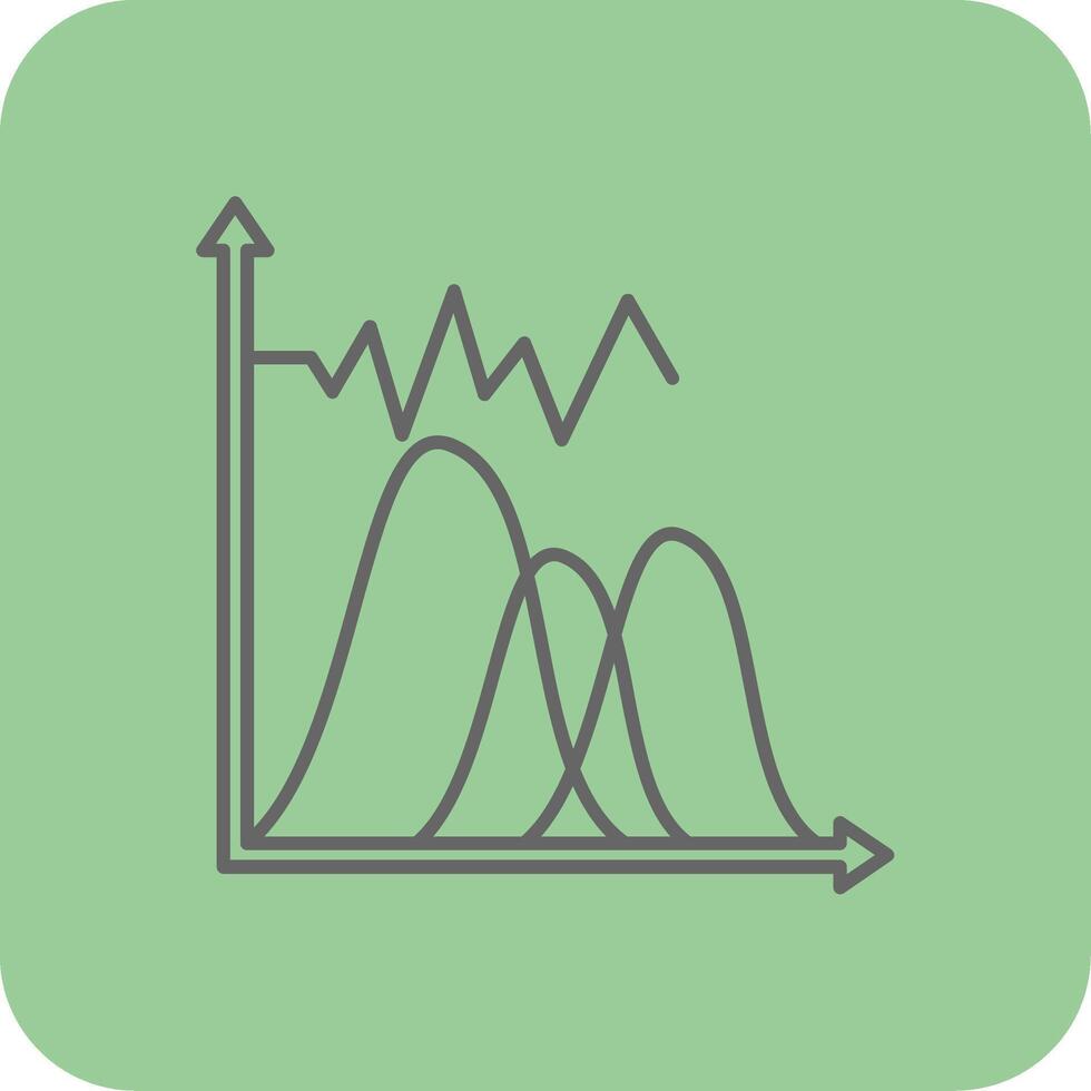 Wave Chart Filled Yellow Icon vector