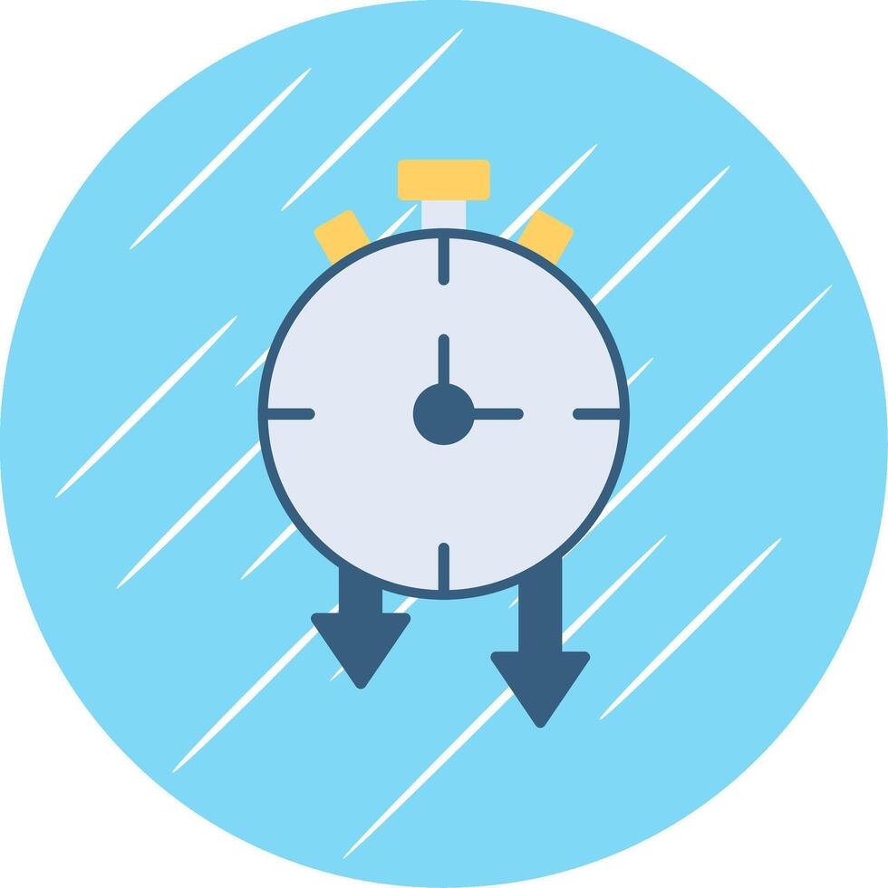 Timer Flat Blue Circle Icon vector