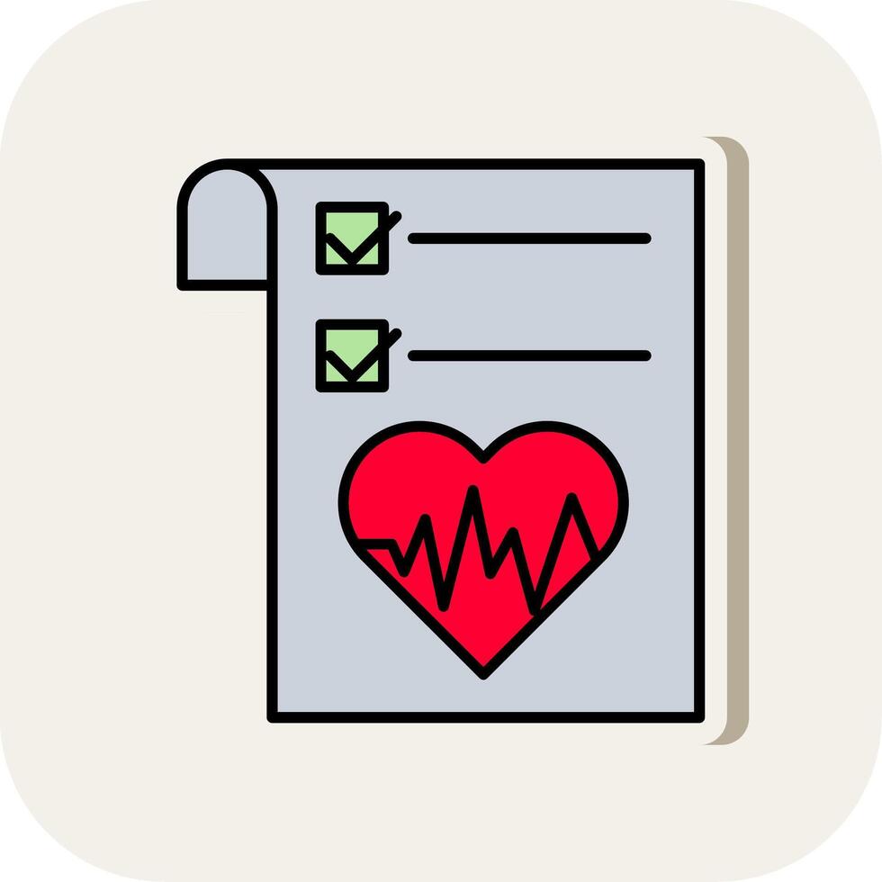 Health Graph Line Filled White Shadow Icon vector
