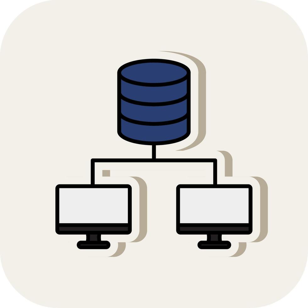 Data Center Line Filled White Shadow Icon vector