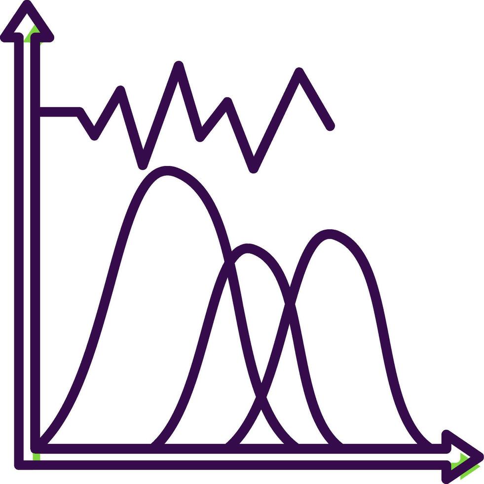 Wave Chart Gradient Filled Icon vector