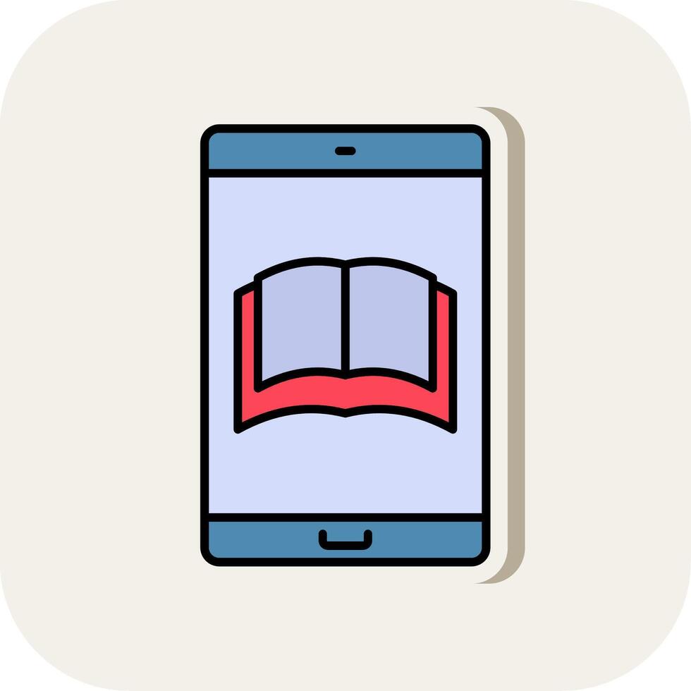 Education App Line Filled White Shadow Icon vector