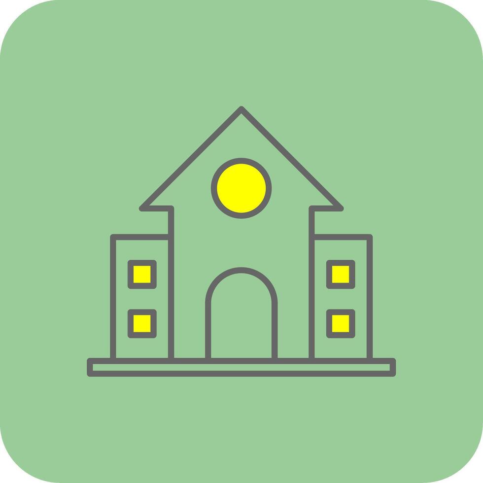 School Filled Yellow Icon vector