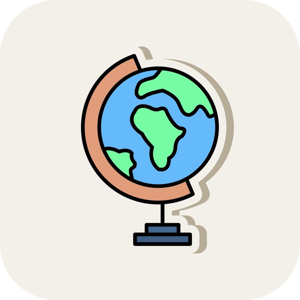 Geography Line Filled White Shadow Icon vector