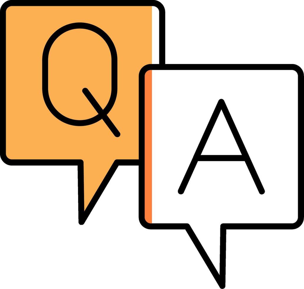 Question And Answer Filled Half Cut Icon vector