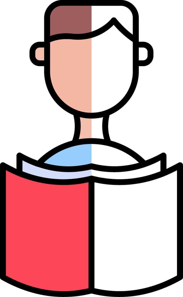 Student Filled Half Cut Icon vector