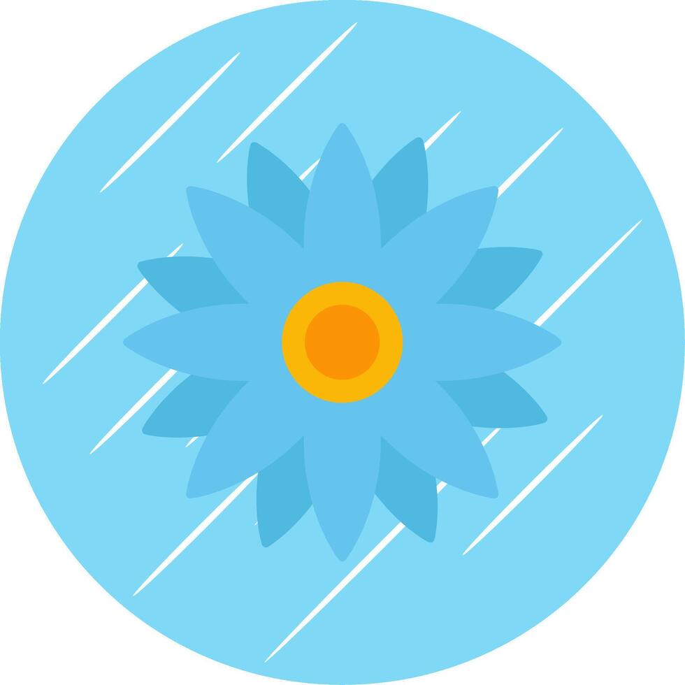Sunflower Flat Blue Circle Icon vector
