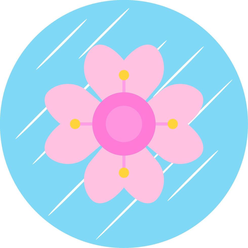 Hydrangea Flat Blue Circle Icon vector