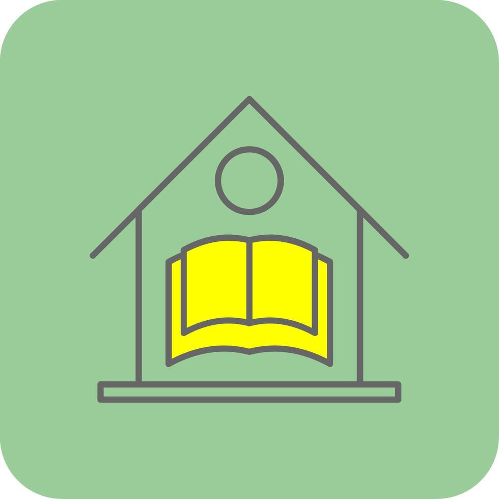 Home School Filled Yellow Icon vector