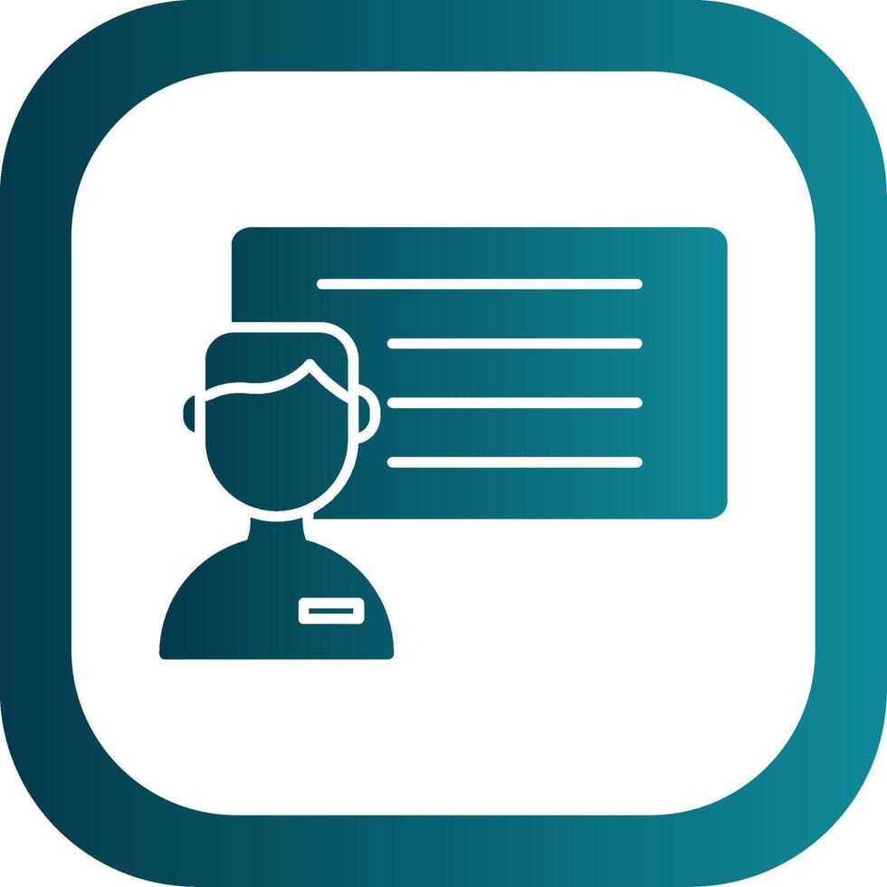 Tutor Glyph Gradient Round Corner Icon vector