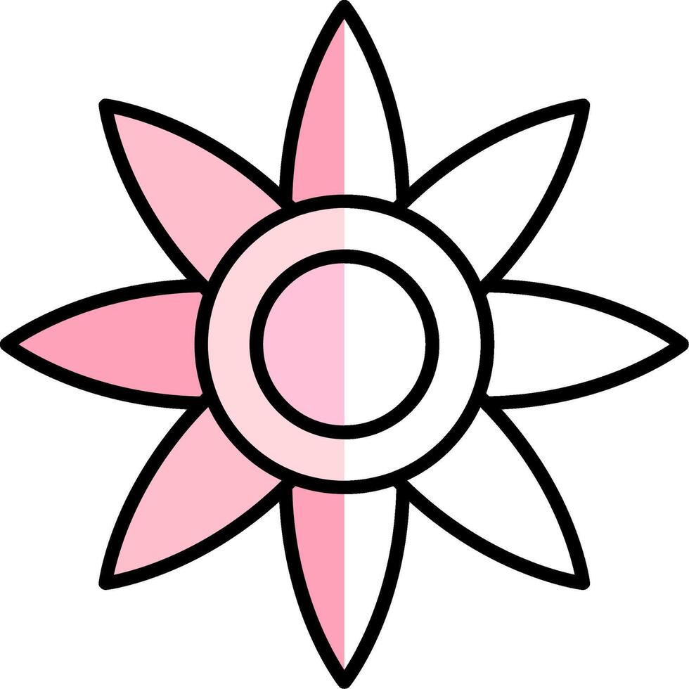 Poinsettia Filled Half Cut Icon vector