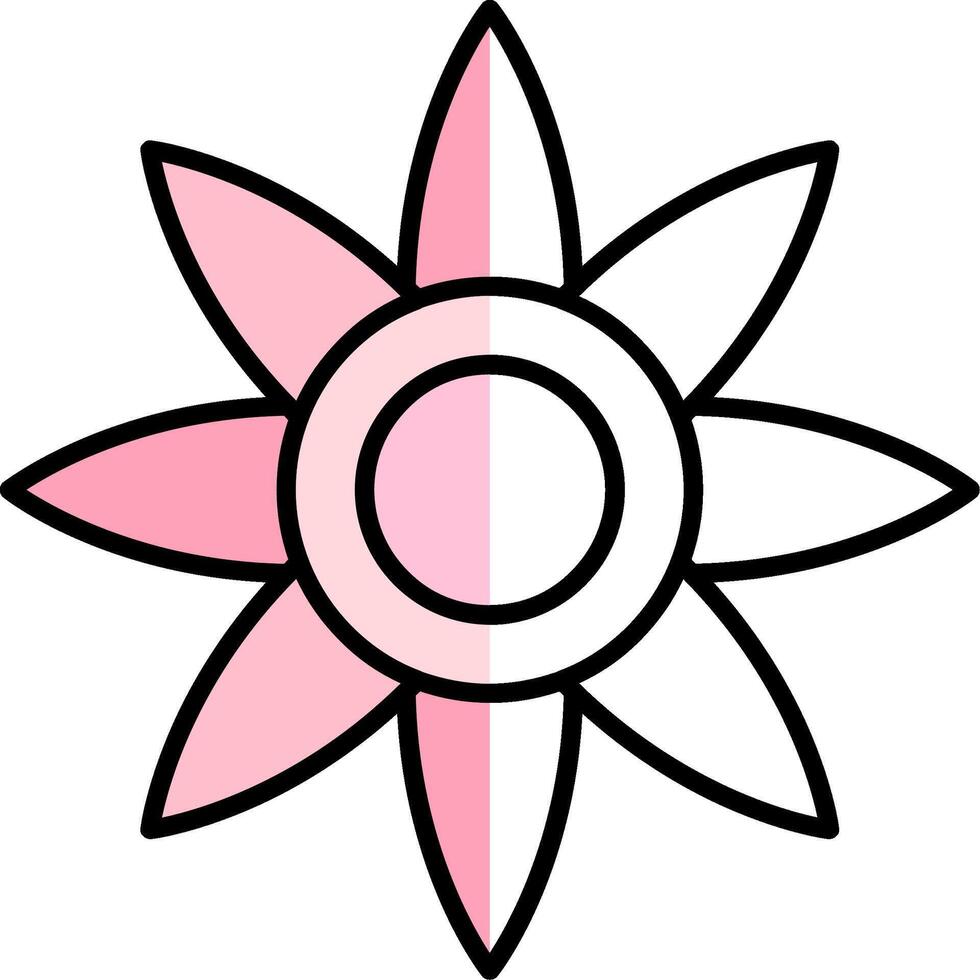 Poinsettia Filled Half Cut Icon vector