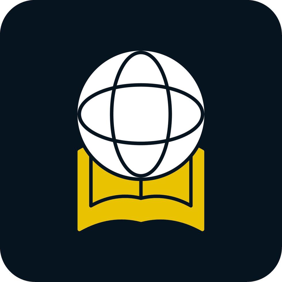 icono de dos colores de glifo de educación global vector