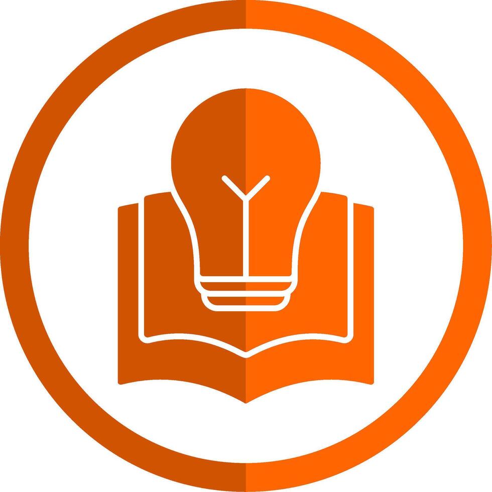 Knowledge Glyph Orange Circle Icon vector
