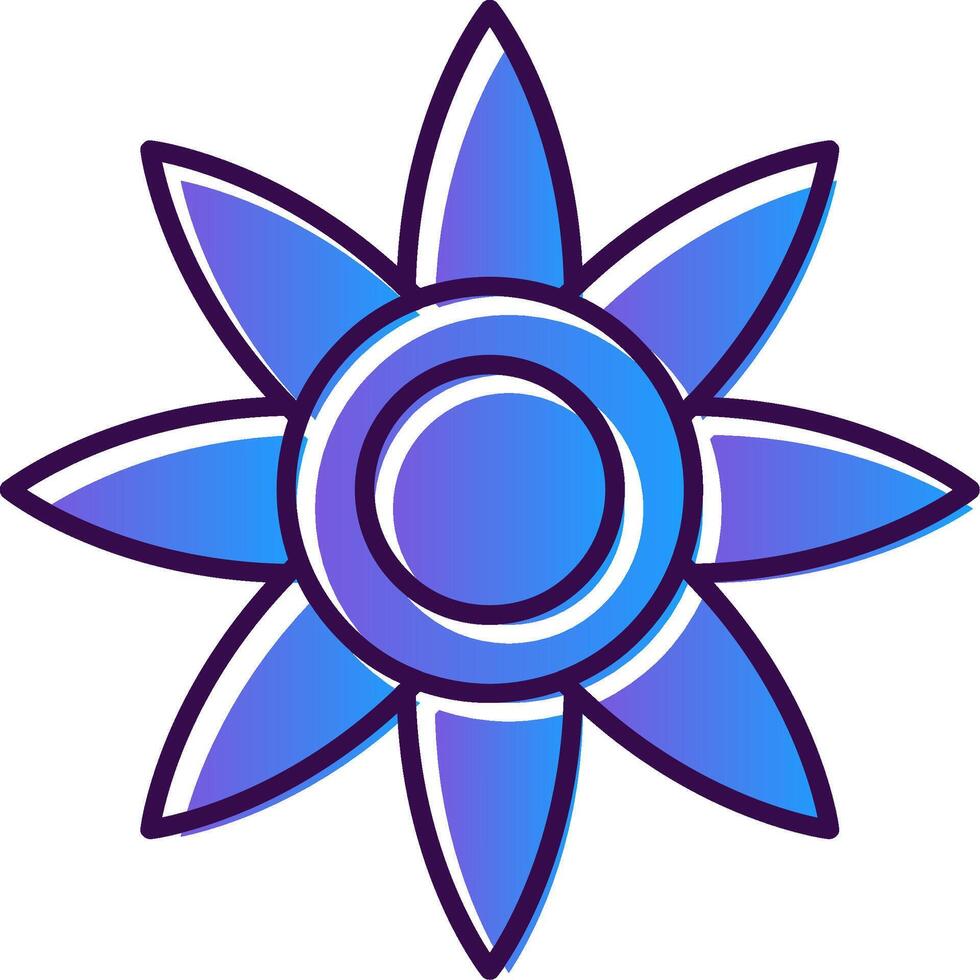 flor de pascua degradado lleno icono vector