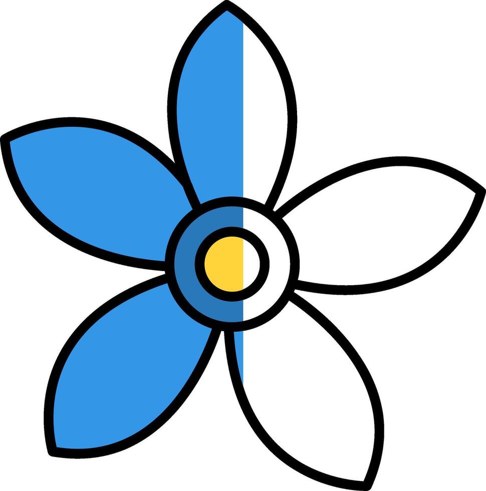 Alpine Forget Me Not Filled Half Cut Icon vector