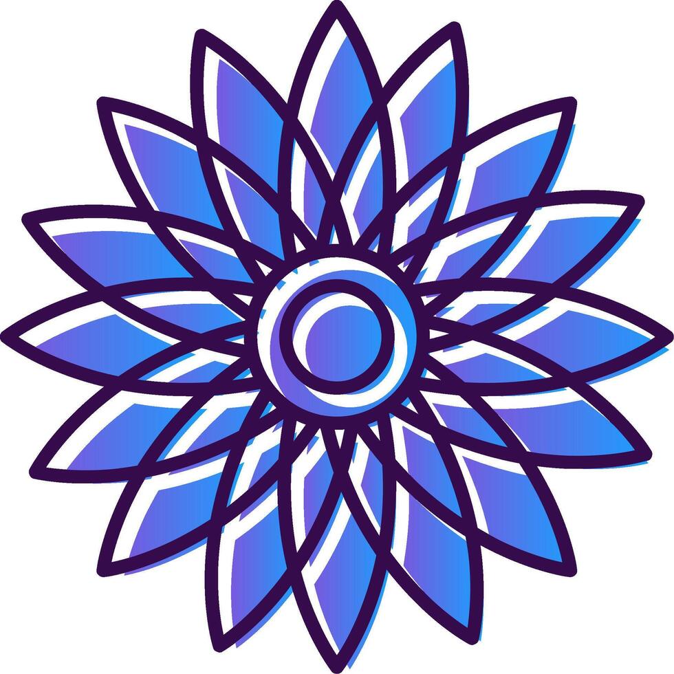 Sunflower Gradient Filled Icon vector
