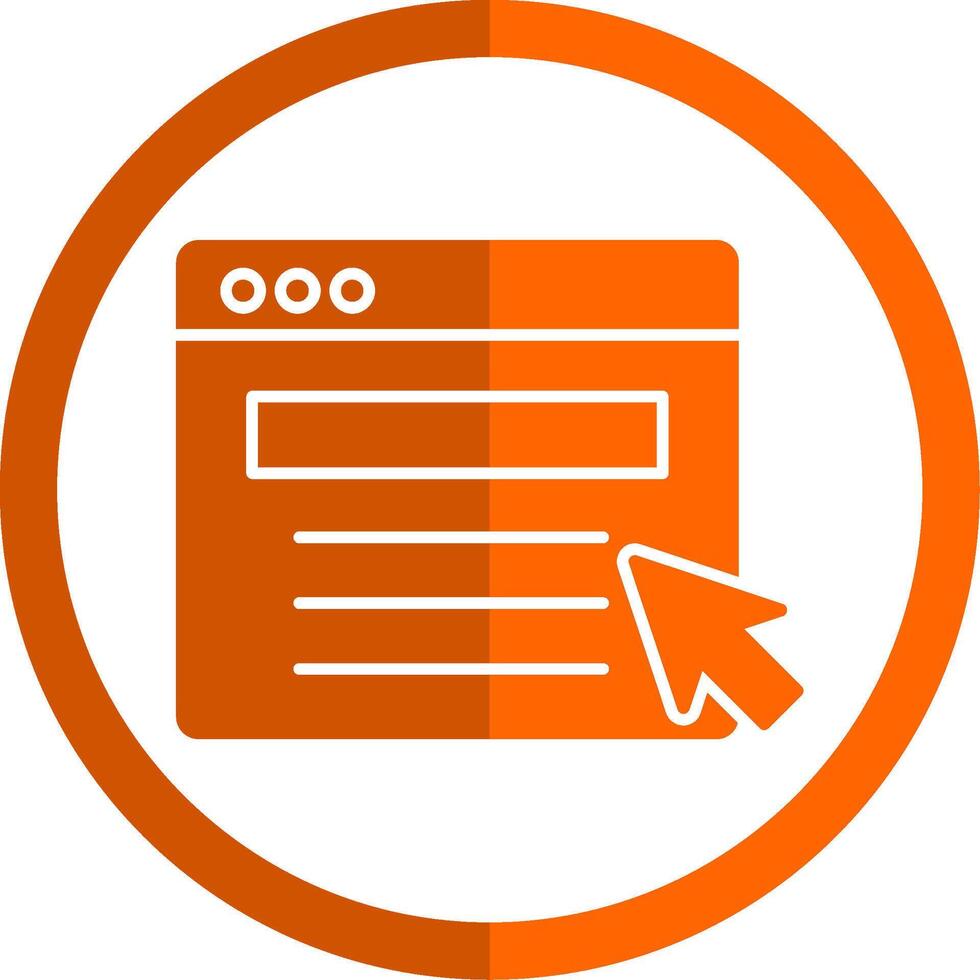Web Portal Glyph Orange Circle Icon vector