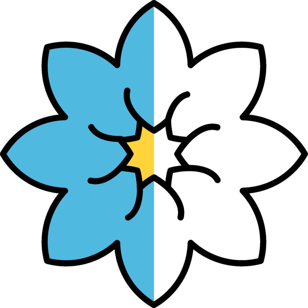 Amaryllis Filled Half Cut Icon vector