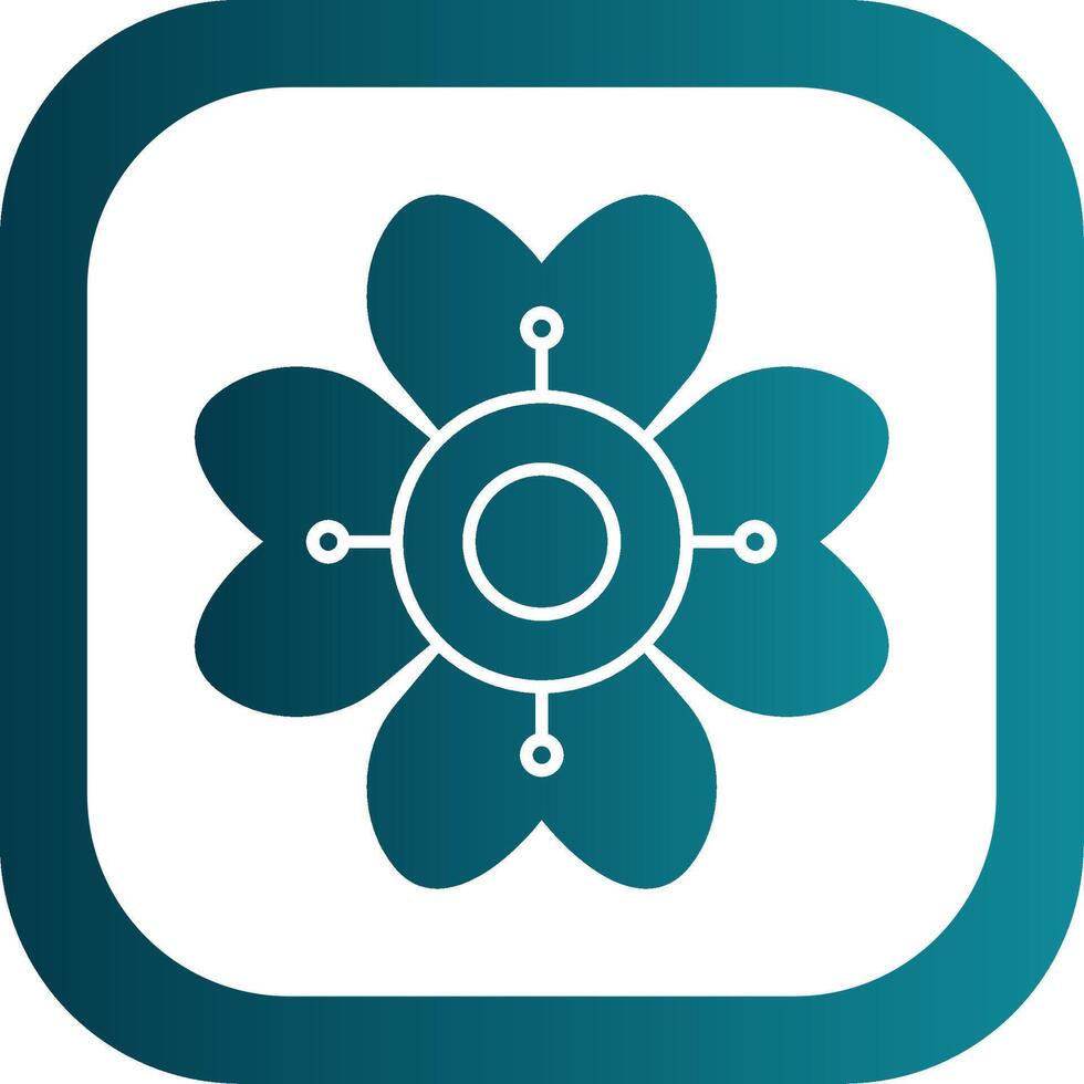 Hydrangea Glyph Gradient Round Corner Icon vector