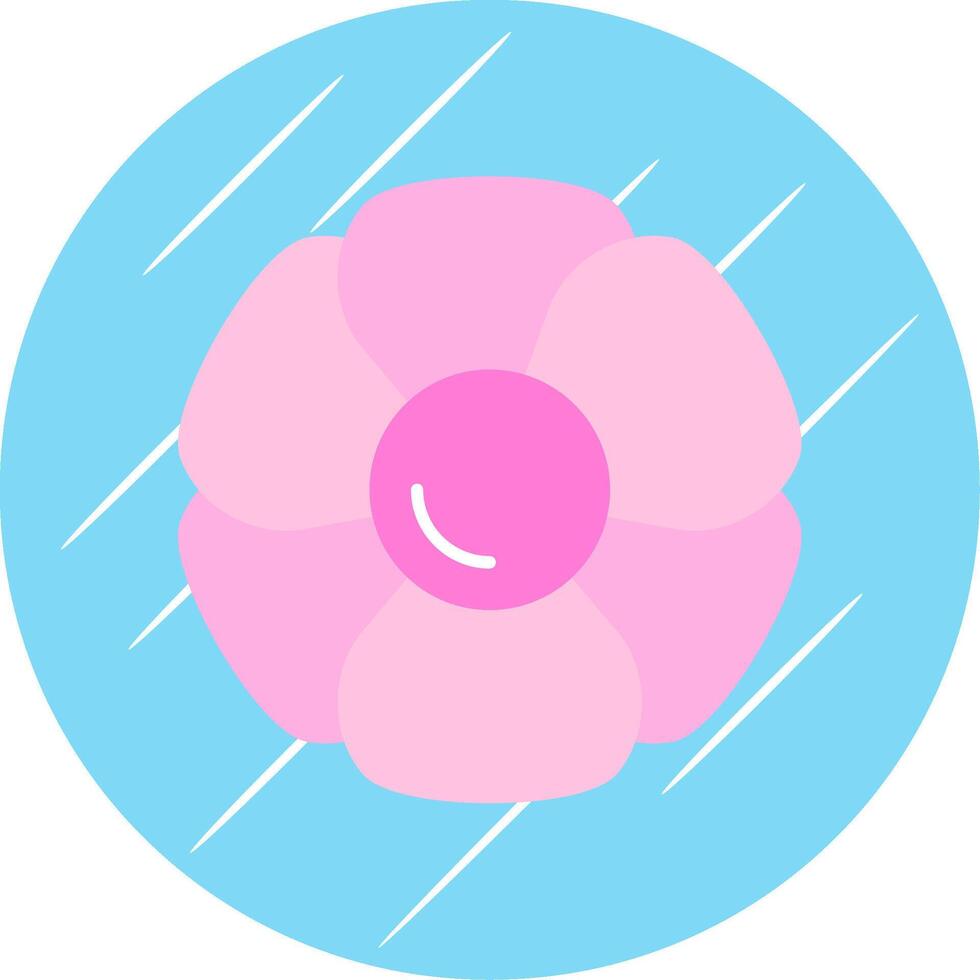 Hydrangea Flat Blue Circle Icon vector