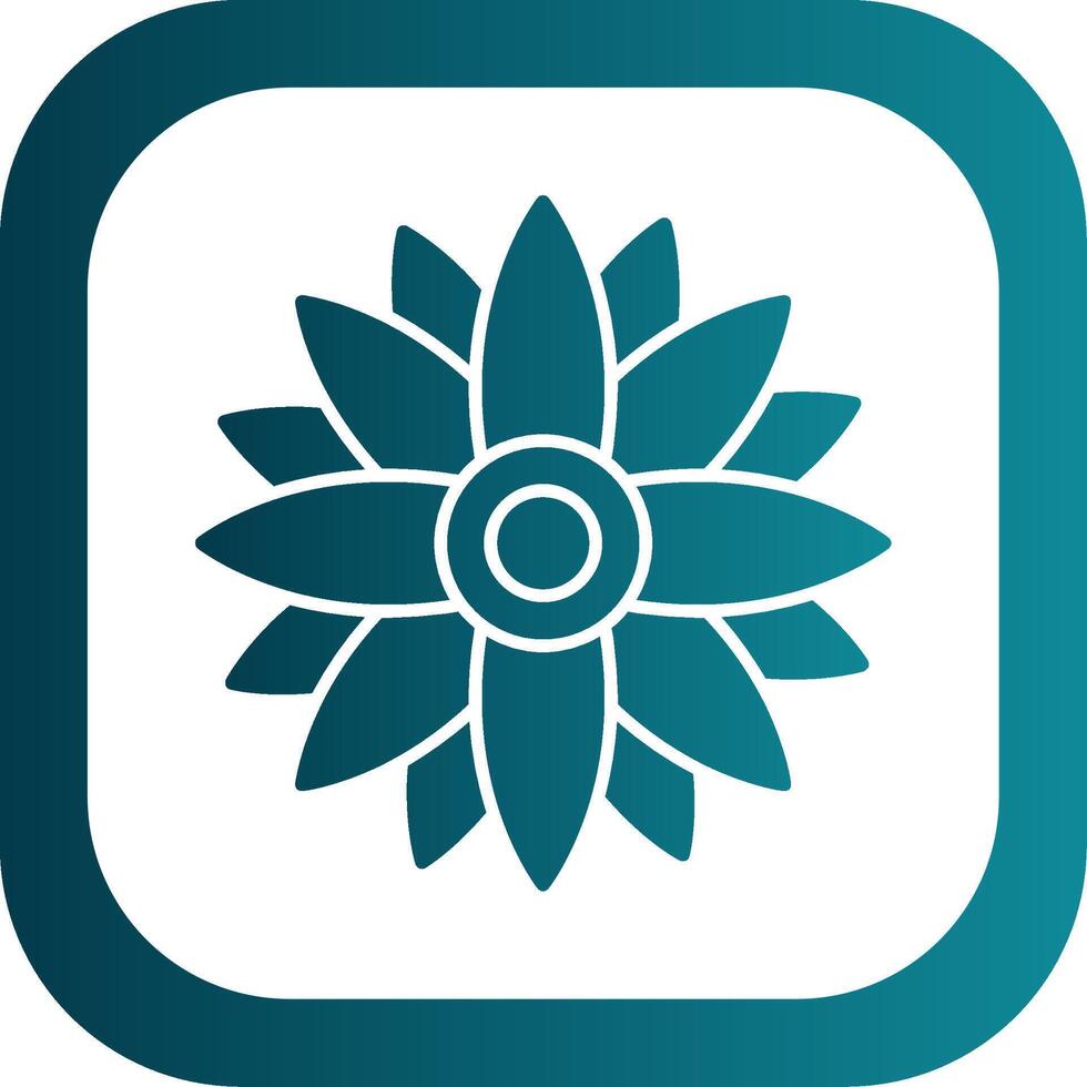 Sunflower Glyph Gradient Round Corner Icon vector