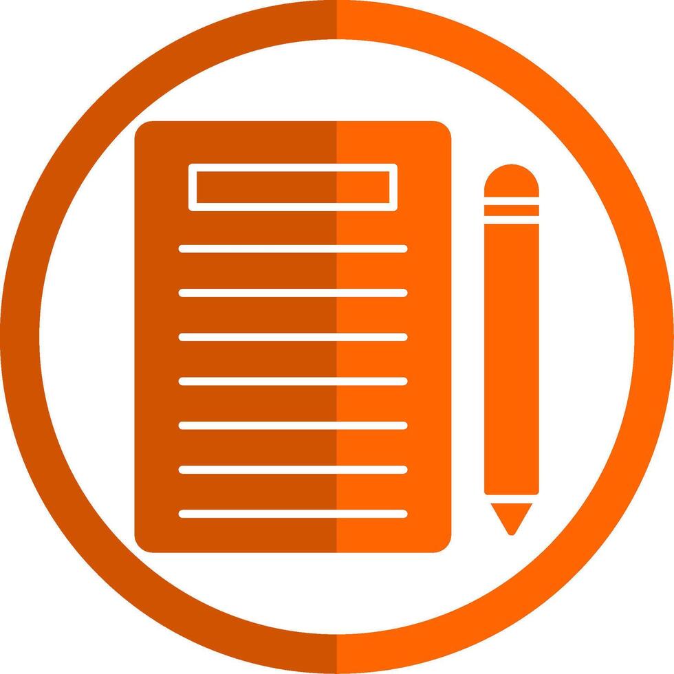 Notes Glyph Orange Circle Icon vector