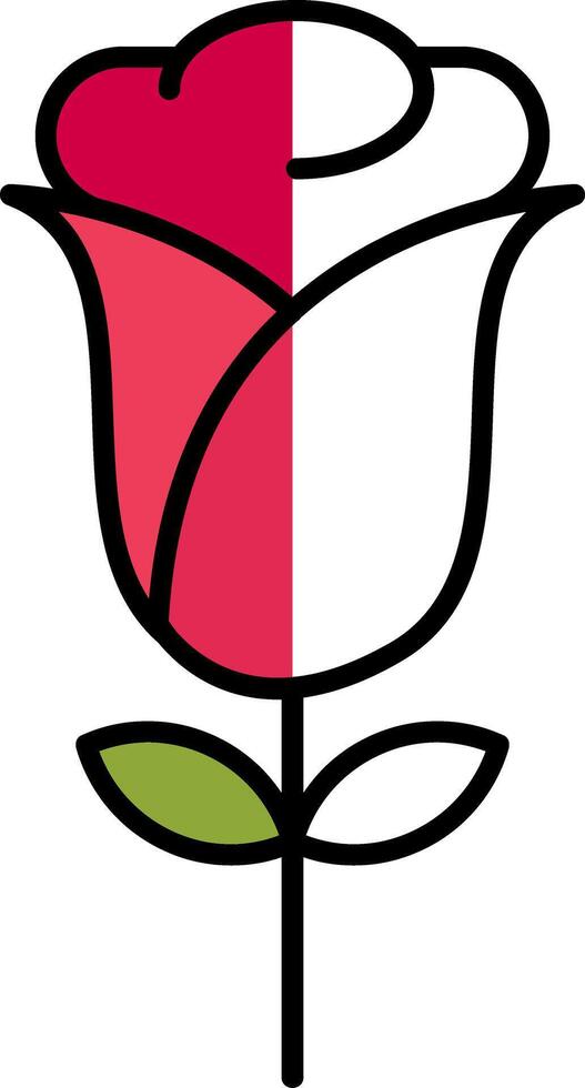 Rose Filled Half Cut Icon vector