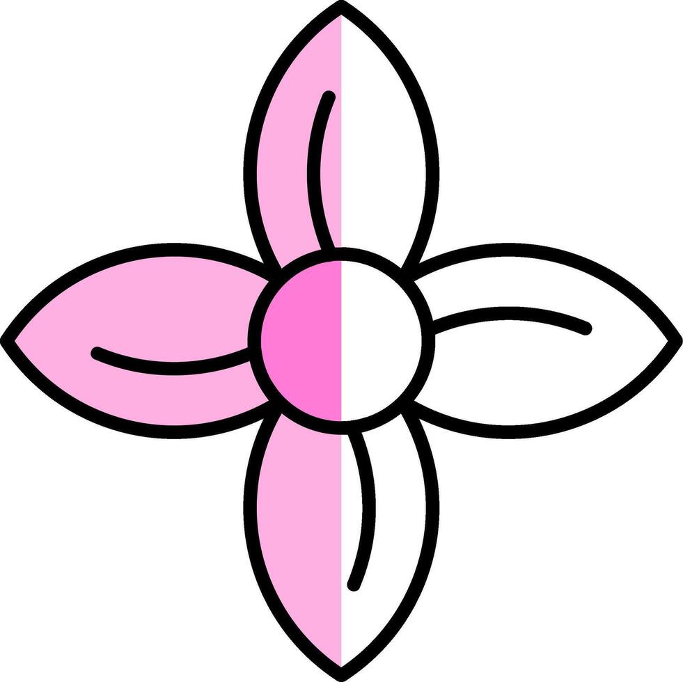 Clematis Filled Half Cut Icon vector