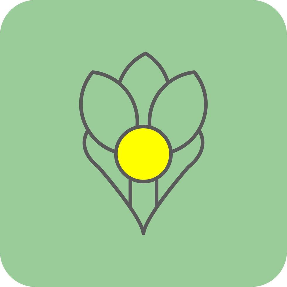 Crocus Filled Yellow Icon vector