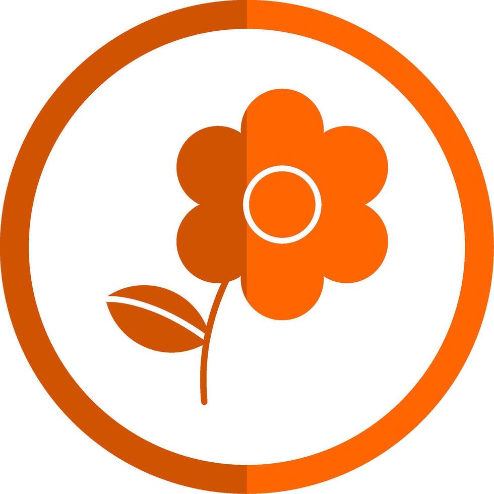 ramo de flores glifo naranja circulo icono vector
