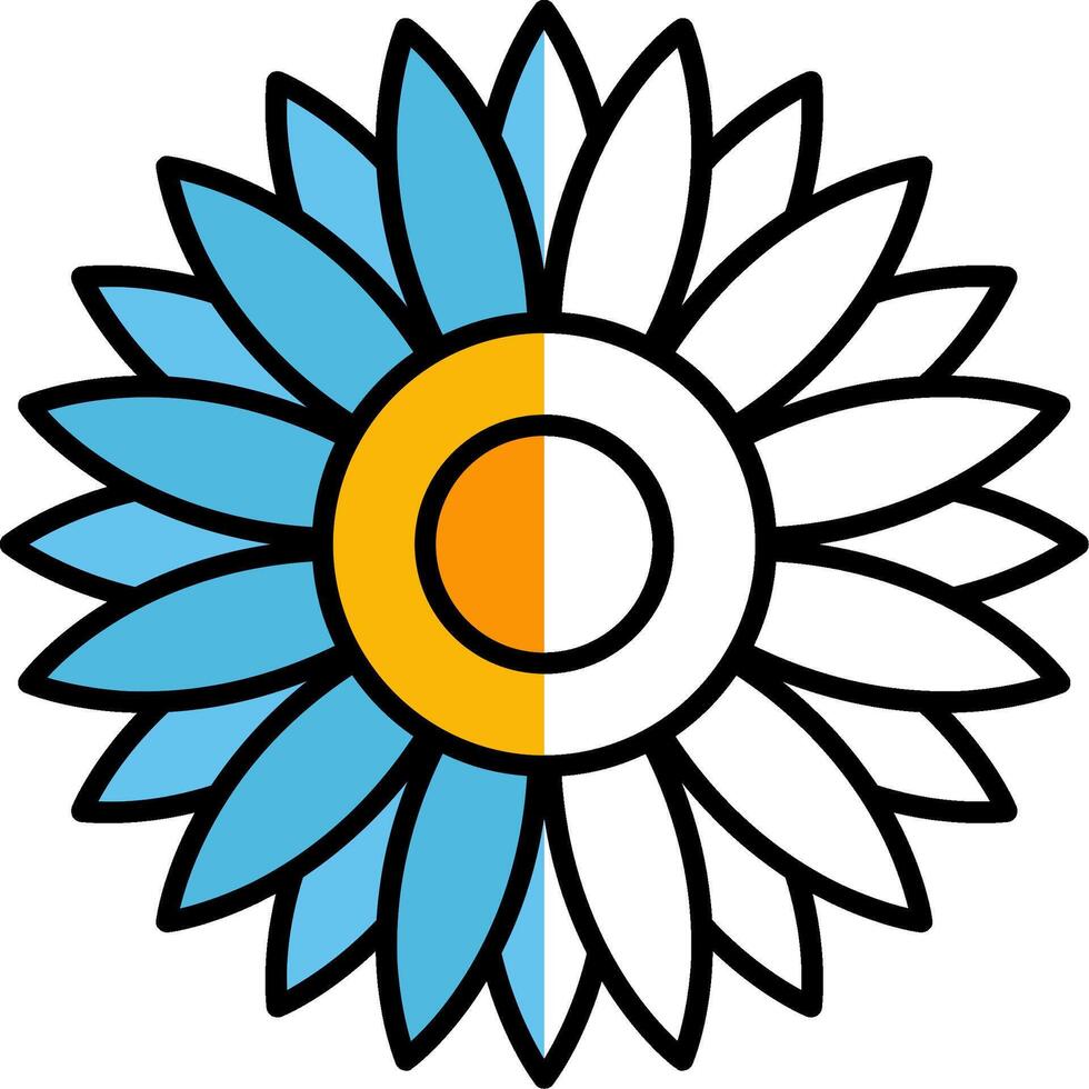 Dahlia Filled Half Cut Icon vector