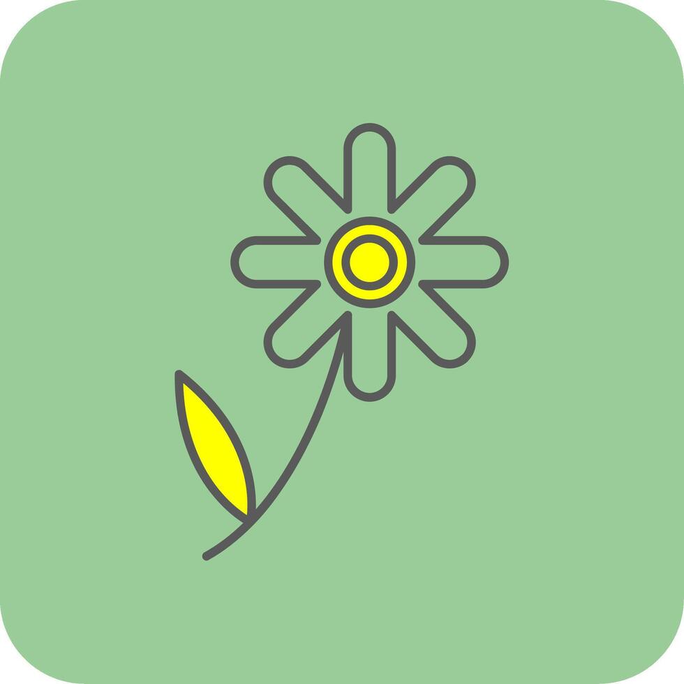 Chamomile Filled Yellow Icon vector