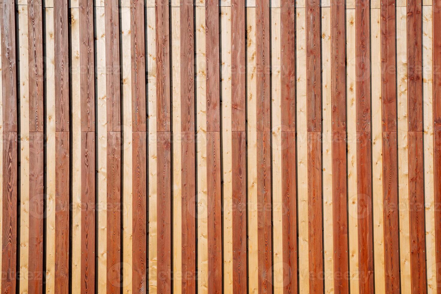 Pattern of boards, wooden wall decoration of the building, street facade of the room, vertical lines, made of wood, natural materials, abstraction and minimalism. photo