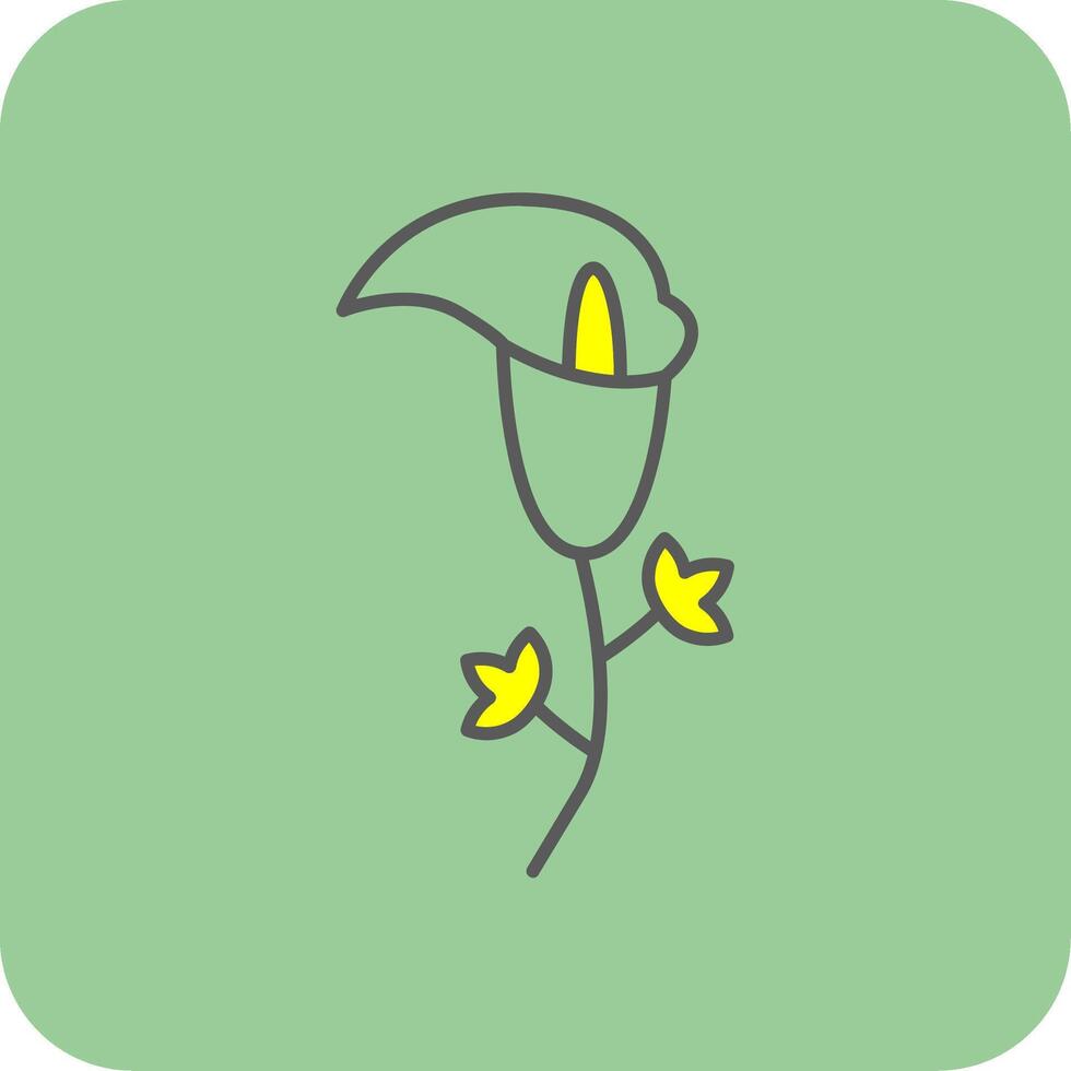 Arum Filled Yellow Icon vector