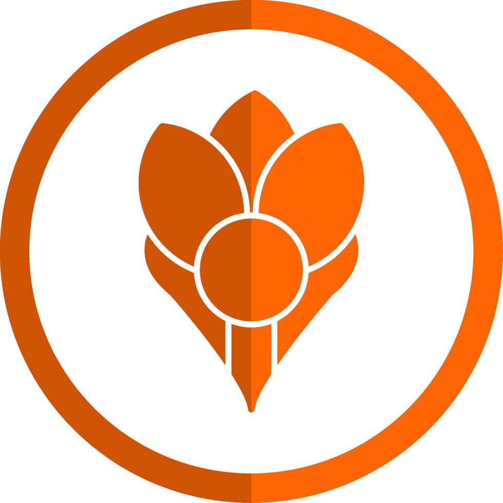 Crocus Glyph Orange Circle Icon vector
