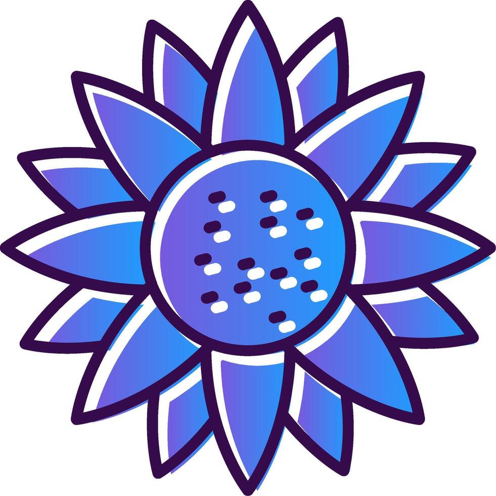 girasol degradado lleno icono vector