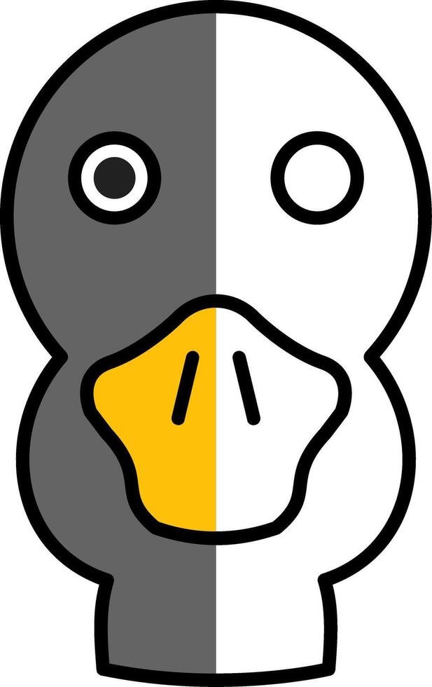 Duck Filled Half Cut Icon vector