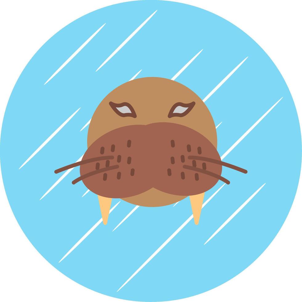 Walrus Flat Blue Circle Icon vector