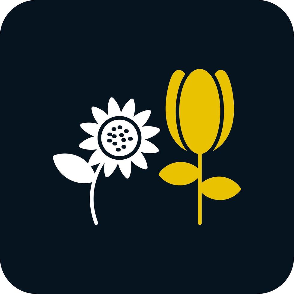 Botanical Glyph Two Color Icon vector