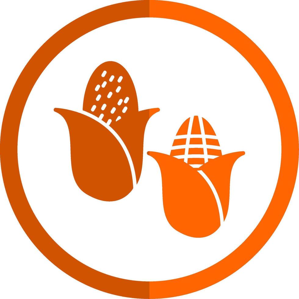 Corn Glyph Orange Circle Icon vector